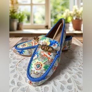 RALPH LAUREN Averi II floral Monogram Jacquard Loafer Flat Driving Shoe NEW